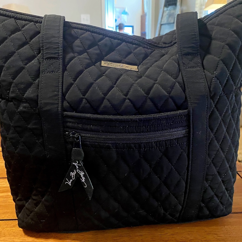 Vera Bradley Black quilted tote bag / purse